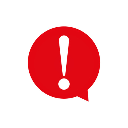 red Exclamation mark.  Attention speech bubble symbol. red exclamation mark, attention symbol vector.のイラスト素材