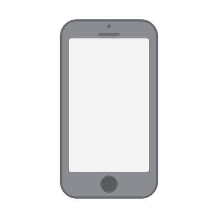 Grey mobile phone sign vector. Grey smartphone icon on white background.のイラスト素材