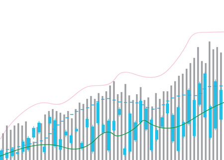 Candle stick graph chart of stock market investment trading, Bullish point, Bearish point.  Candle stick graph chart of stock market investment trading,のイラスト素材