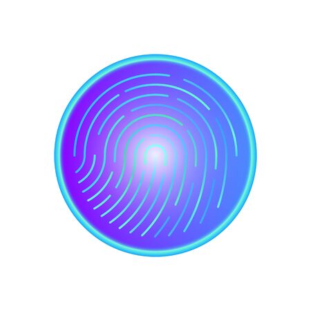 Fingerprint scanner button for security access. Human colored fingerprint for security verification during identification or authorization vector eps10のイラスト素材