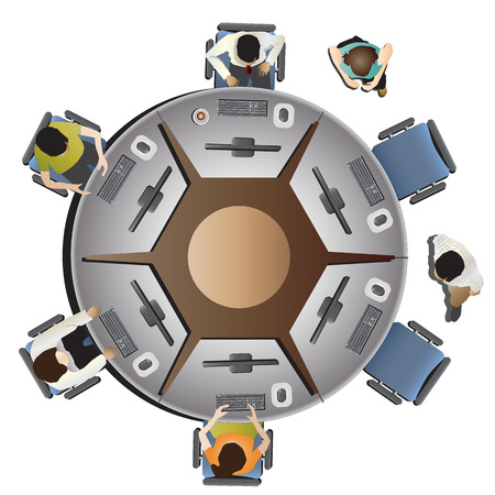 office furniture top view set 10 for interior , vector illustrationのイラスト素材