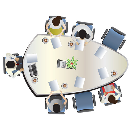 office furniture top view set 11 for interior , vector illustrationのイラスト素材