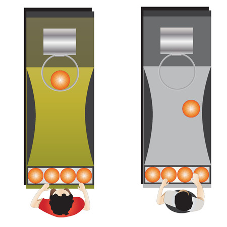 Game room, Basket ball game for interior, vector illustrationのイラスト素材