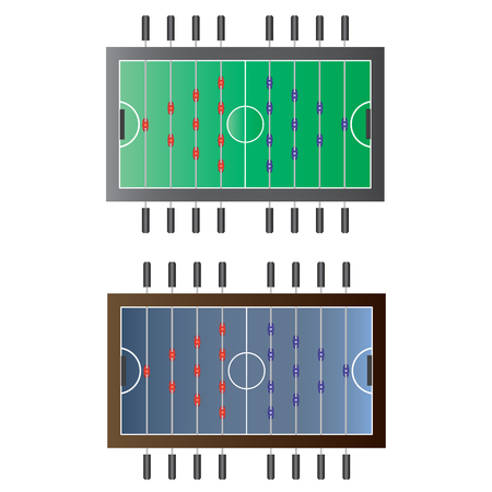 Game room, Foot ball table top view for interior, vector illustrationのイラスト素材