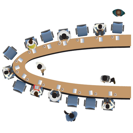 Office meeting top view set 12 for interior , vector illustrationのイラスト素材