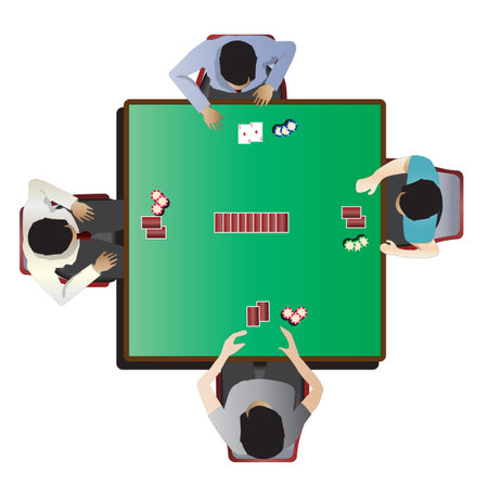 Casino furniture , Poker table top view set 7 for interior, vector illustrationのイラスト素材