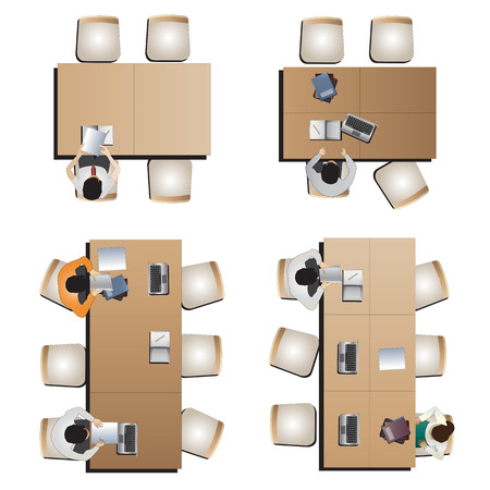Furniture top view set 45 for interior ,vector illustrationのイラスト素材