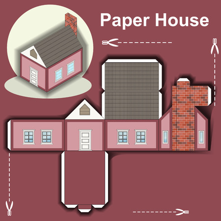 Paper House Templateのイラスト素材