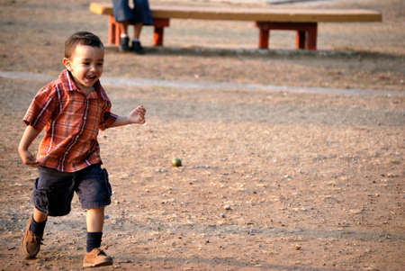 Little boy runningの写真素材