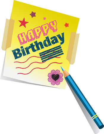 Happy Birthday Greeting Sketchのイラスト素材