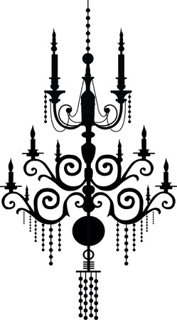 Retro chandelier silhouetteのイラスト素材