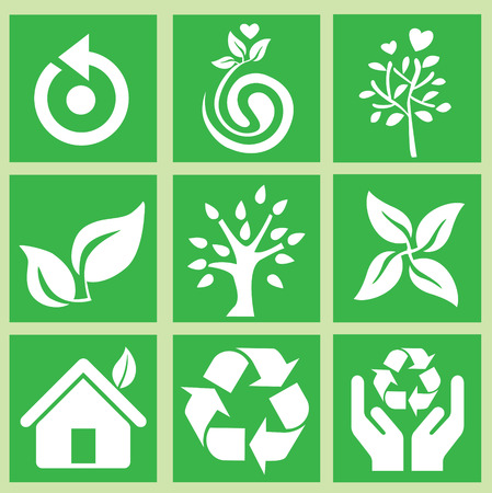 Go Green Labet Icon Setのイラスト素材