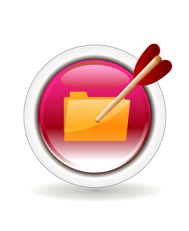 Finance concept: arrows in Folder target iconのイラスト素材