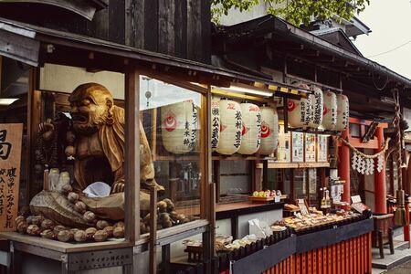 Souvenirs for sale at the Fushimi Inari-taisha shrine in Kyoto, Japanのeditorial素材