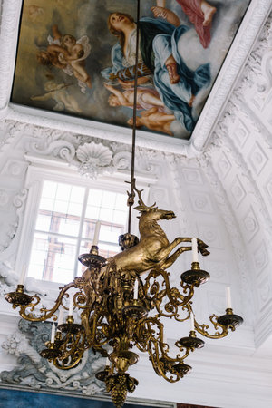 Interior design elements inside Frederiksborg Castle.  Hillerod, Denmark