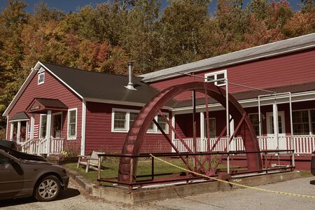Jefferson, New Hampshire - September 28th, 2019:  Exterior of Waterwheel Breakfast and Gift House restaurant along Route 2 in the White Mountainsのeditorial素材