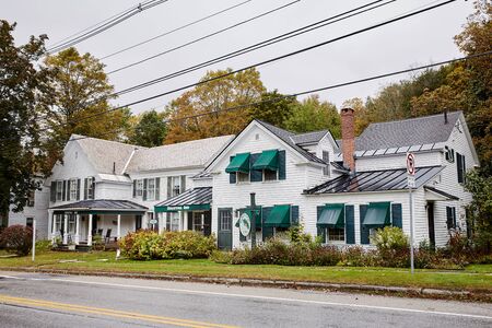 Dorset, Vermont - October 1st, 2019:  Exterior of Dovetail Inn bed and breakfast in the New England town of Dorsetのeditorial素材