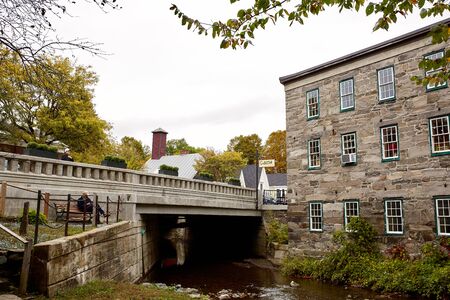 Woodstock, Vermont - September 30th, 2019:  Overlooking Teagles Landing in the historic New England town of Woodstock.のeditorial素材