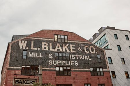 Portland, Maine - September 26th, 2019: Historic W.L. Blake & Co Mill and Industrial Supplies, brick building in Old Port district of Portland.のeditorial素材