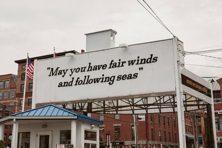 Portland, Maine - September 26th, 2019: Sign over parking lot in the Old Port Harbor district of Portland, Maine.のeditorial素材