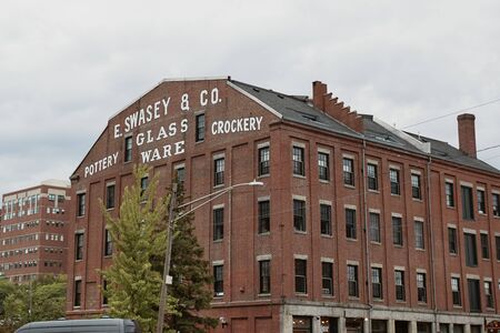 Portland, Maine - September 26th, 2019: Historic E. Swasey & Co., brick building in Old Port district of Portland.のeditorial素材
