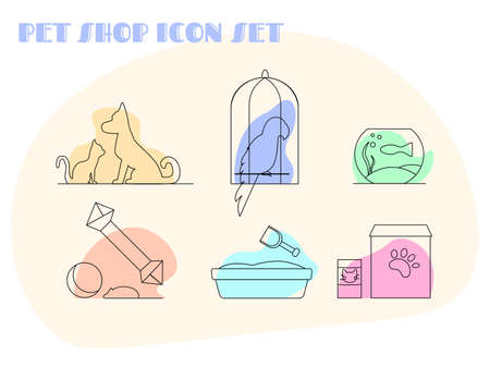 Icon set for a online pet shopのイラスト素材