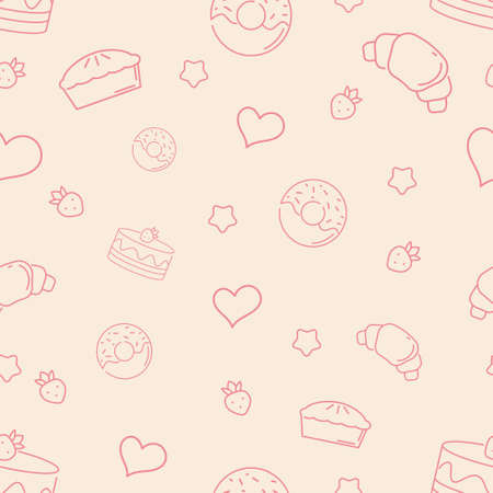 Seamless bakery patternのイラスト素材