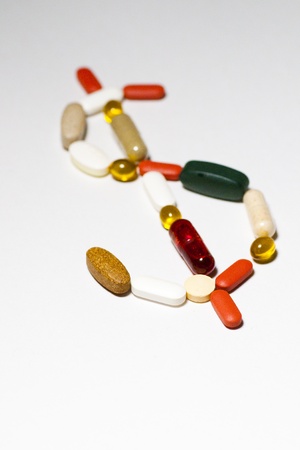 Dollar Sign made from Pillsの写真素材