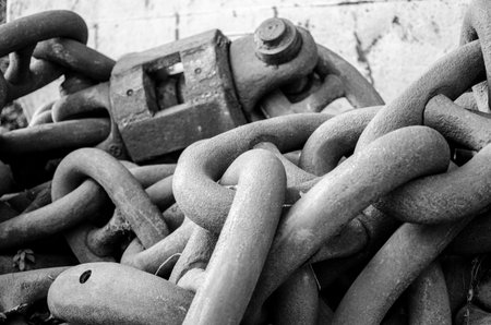 These huge chains are used to anchor mooring bouys for ships and boats in the Fowey estuary...