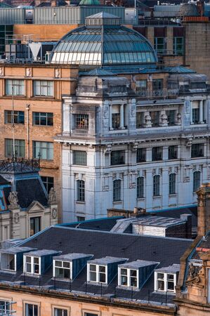Rooftops and old buildings in Glasgow city center, Scotland, UKのeditorial素材