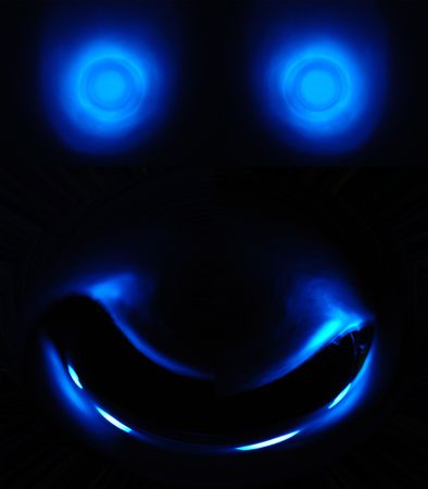 Body Parts - Glowing blue monster faceの写真素材