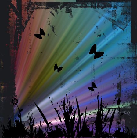 Floral grunge style imageの写真素材