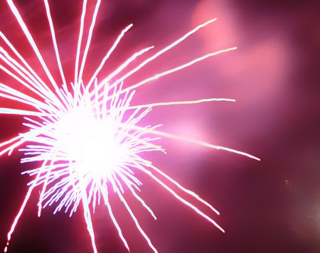 Colourful fireworks exploding in the skyの写真素材