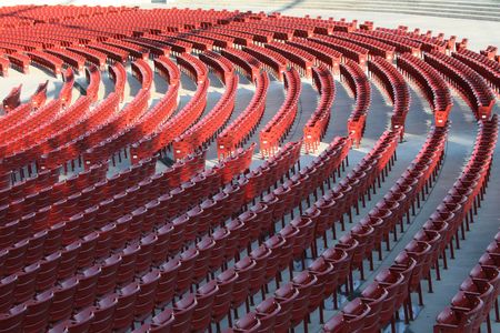 Empty seats at a stadiumの写真素材