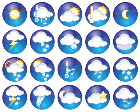 Set of different weather iconsの写真素材