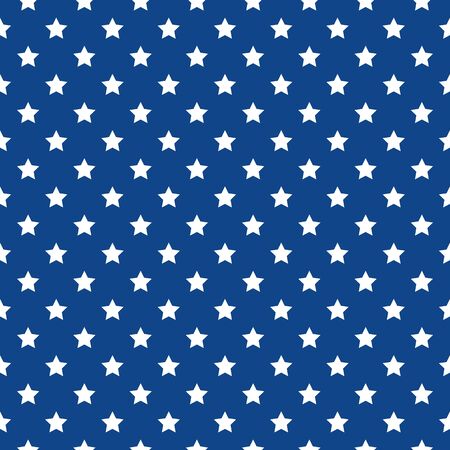 Independence Day, 4th of July seamless pattern, USA flag vector print, Stars white and blueのイラスト素材