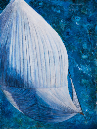 Spinnaker from above art work in mixed mediaの写真素材