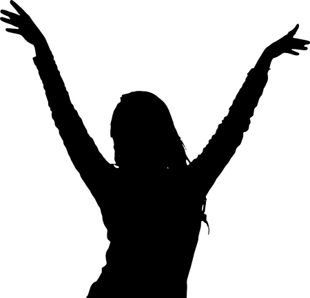 Dancing girl silhouettes shadow model vector figureのイラスト素材