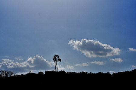 Windmill Silhouetteの写真素材