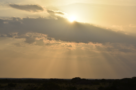Clouds and Sun Rays Skyの写真素材