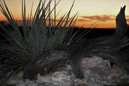 Orange Sunset Landscapeの写真素材