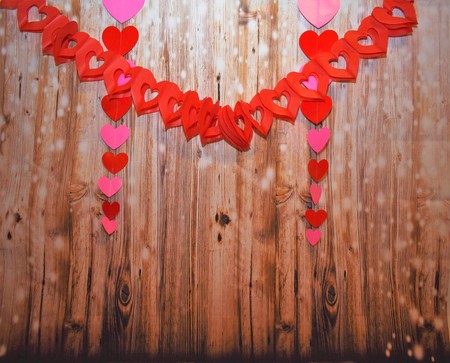 Valentine's Day Wooden Backdropの写真素材