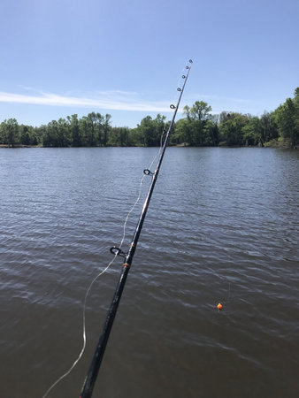 fishing pole at the lake