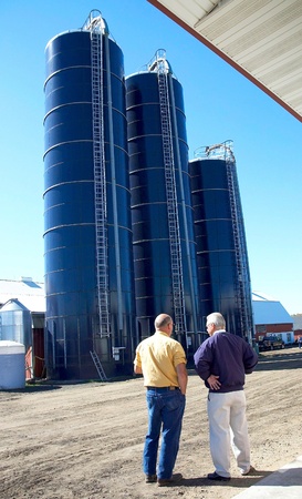 two men and silosのeditorial素材