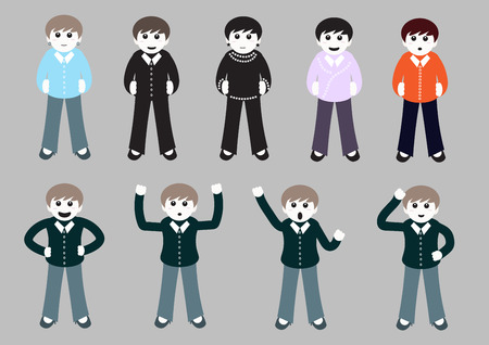 businesswoman cartoon character illustration with different styles of businesswoman cartoon characterのイラスト素材