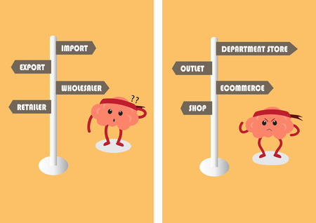 brain cartoon character vector illustration のイラスト素材