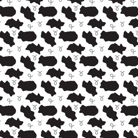 black freeform and silver lines pattern on white background vector illustration imageのイラスト素材