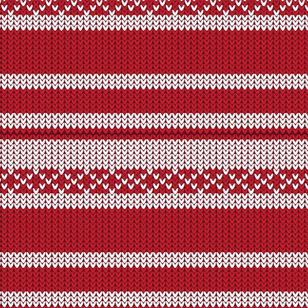 red and white striped with diamond shape row knitting pattern background vector illustration imageのイラスト素材