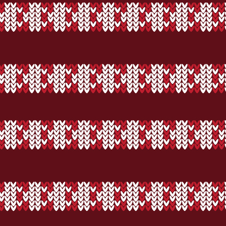 red and white vertical triangle striped knitting pattern background vector illustration imageのイラスト素材