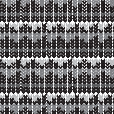 black and silver shade chevron style with horizontal striped knitting overlapped pattern background vector illustration imageのイラスト素材